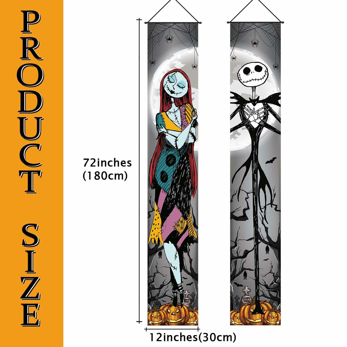 FARMNALL Halloween Porch Banner Spider Webs Outdoor Holiday Decor Black