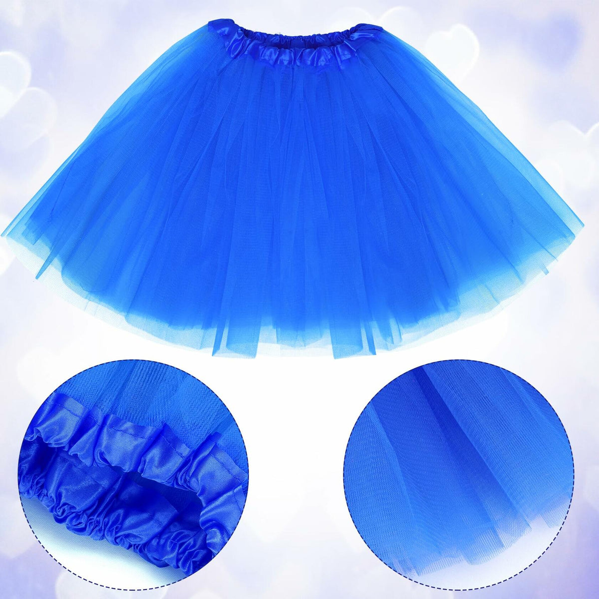 Rthjsfj Tulle Tutu Skirt Pink with Bow Headband Beads Necklace Sunglasses