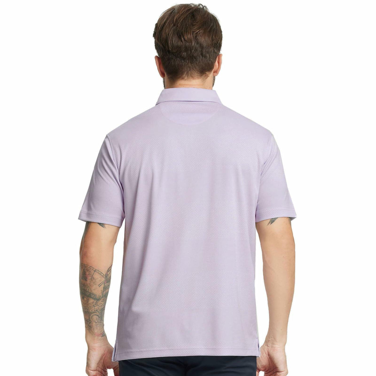 Rouen Mens Polo Shirt Quick Dry Moisture Wicking Lavender Heather Size XXL