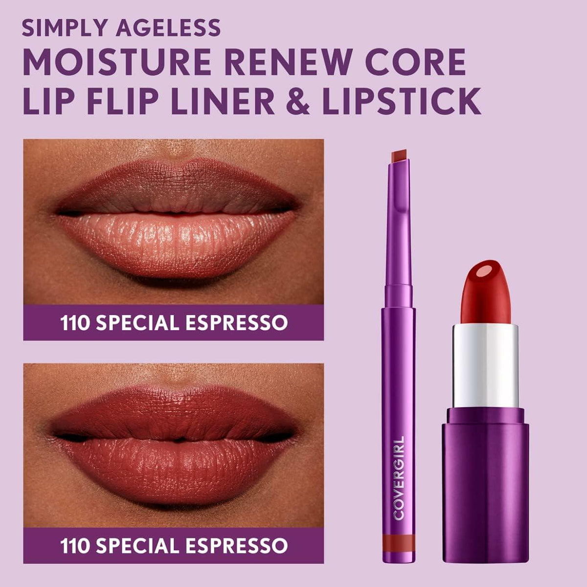 COVERGIRL Simply Ageless Lip Flip Liner, Precious Mauve, Pack of 1