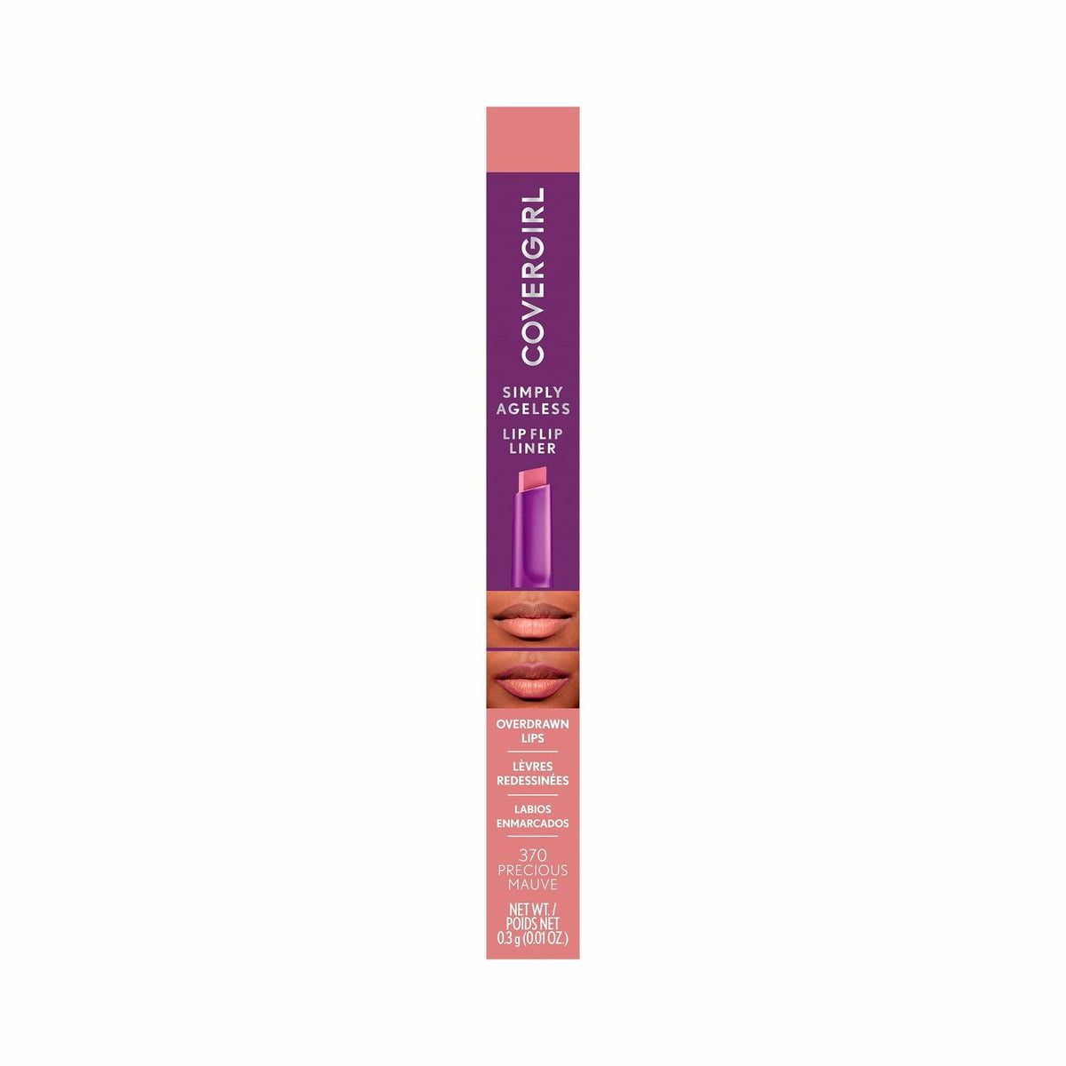 COVERGIRL Simply Ageless Lip Flip Liner, Precious Mauve, Pack of 1