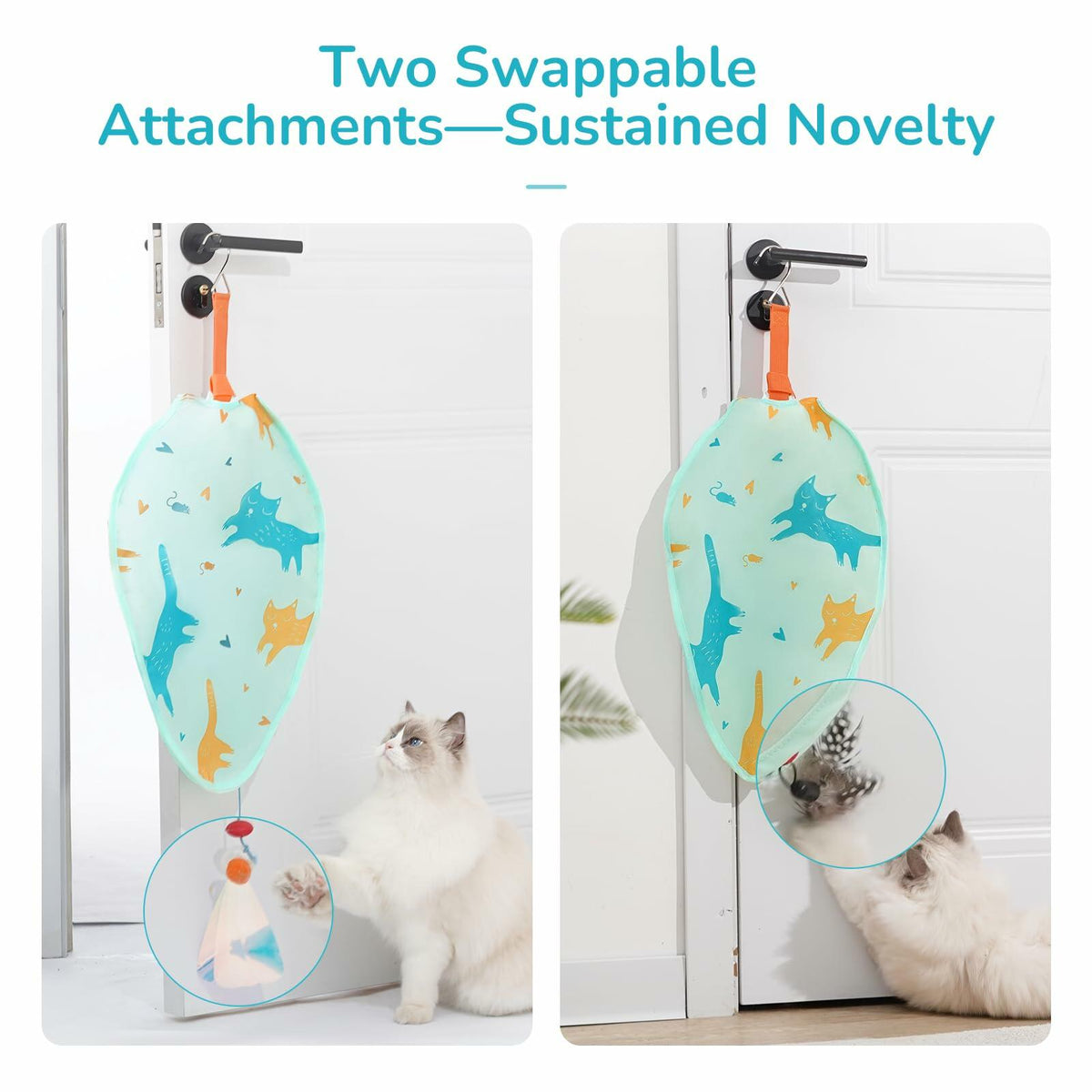 Zenjo Rechargeable Automatic Cat Feather Teaser Toy Motion Activated Color