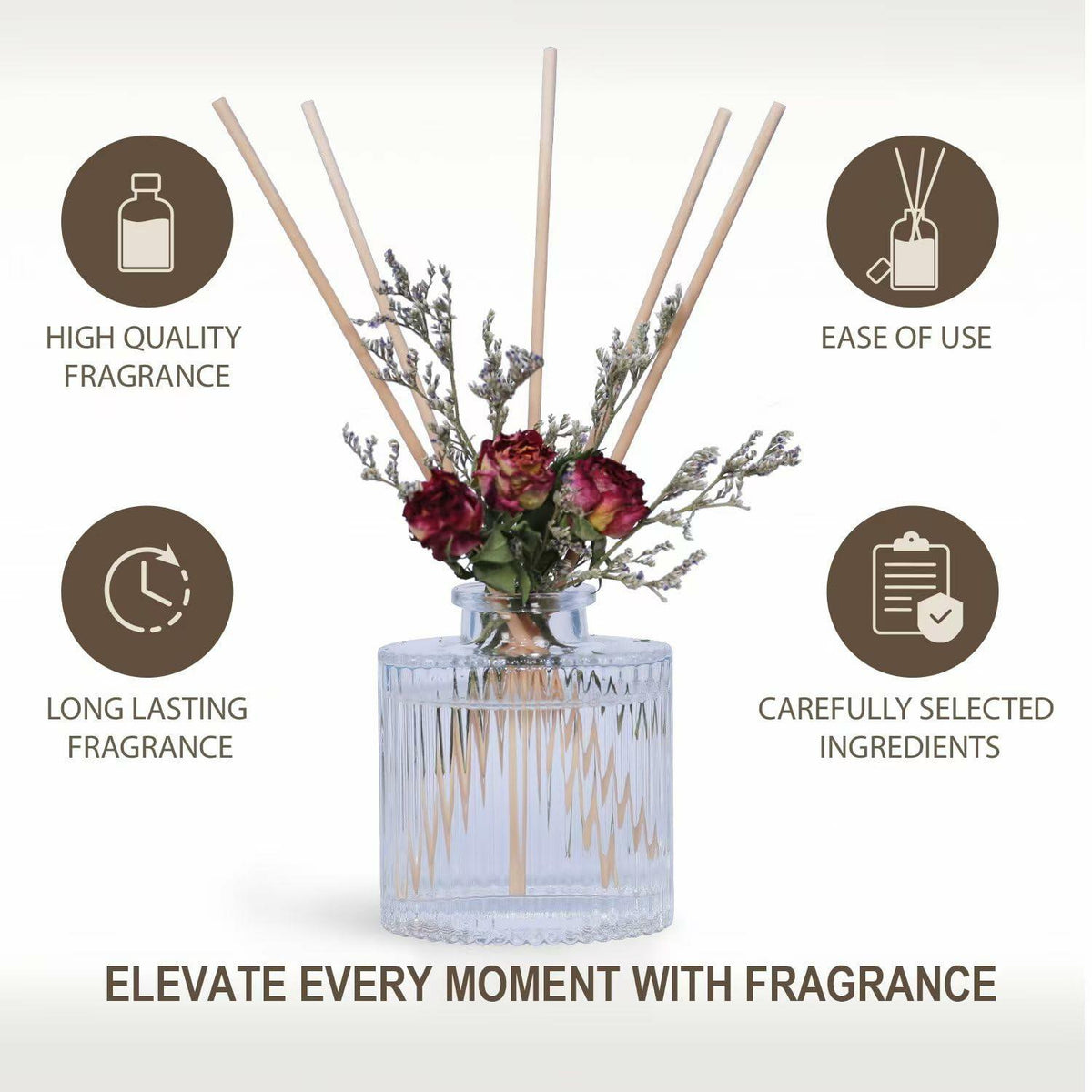 UCC Reed Diffuser Set 3.38oz Pure Orange Scented Glass Home Fragrance
