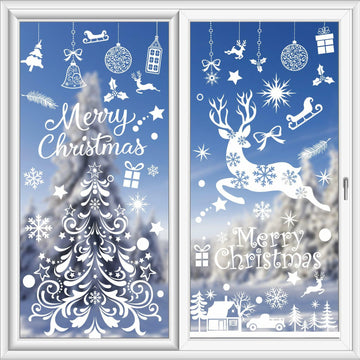 LOKIPA Christmas Window Clings Large Black Snowflakes Decals for Window