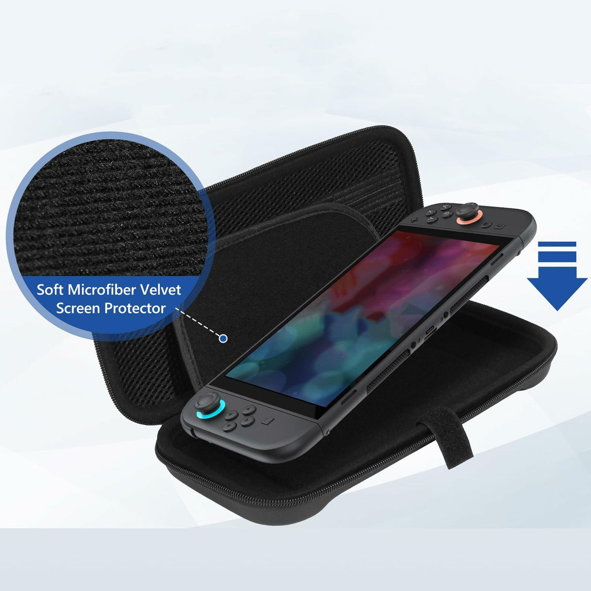 MIXPOET Switch 2 Carrying Case 10 Game Card Slots Portable Pouch Black