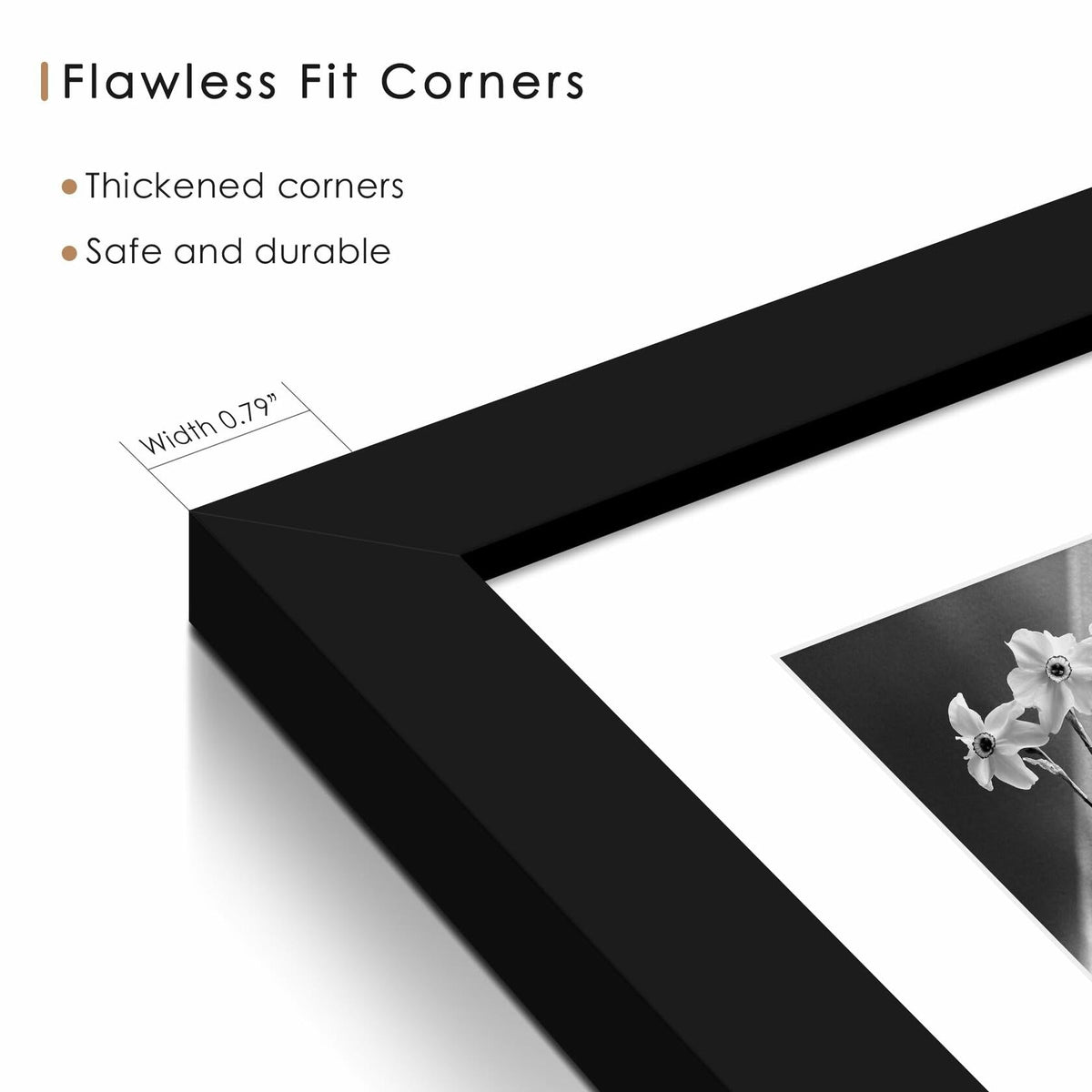 YiTanli Glass Collage Picture Frames 7 Pack Multi Sizes 11x14 8x10 5x7 Black