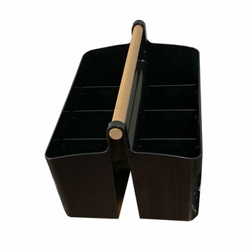 LUEUR Cleaning Caddy Organizer with Handle, Multiple Compartments, Black