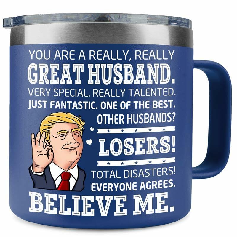 BECHUSKY Christmas Mug for Husband - Stainless Steel 14oz Best Hubby Ever