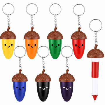Sayglossy 21 Pcs Mini Acorn Cartoon Retractable Ballpoint Pens Bulk Cute Fall