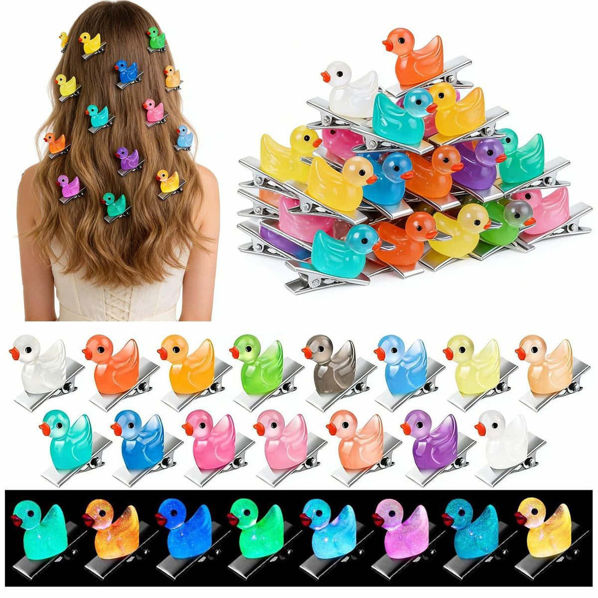 CYHYII 20Pcs Mini Colorful Flower Hair Pins Clips Barrettes Plastic
