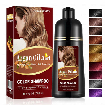 TYAYW Dark Wine Red Hair Dye Shampoo 3-in-1 with Argan Oil 16.9oz