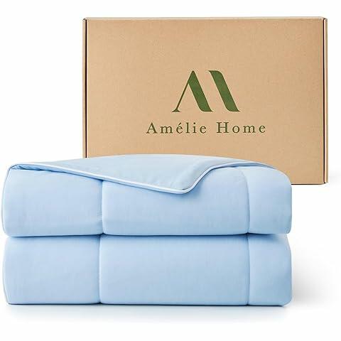 EASELAND King Tencel Cooling Comforter Lightweight Breathable Ice Blue Size King