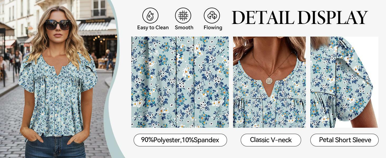 CRAZY GRID Women's Puff Lace Short Sleeve Blouse Blue Gardenia Size 3XL