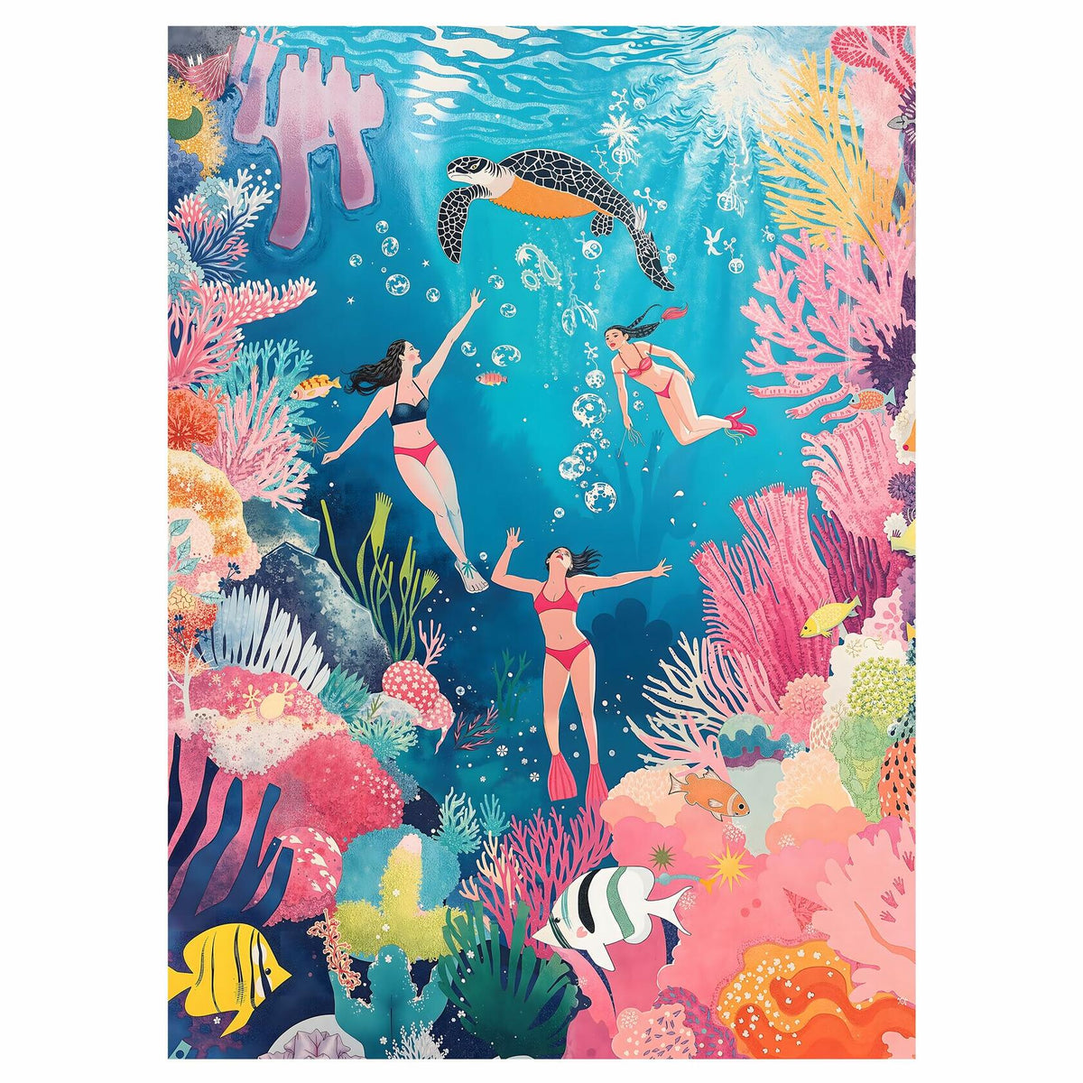 Graphinee 1000pcs Undersea World Jigsaw Puzzle Colorful Animals Paper