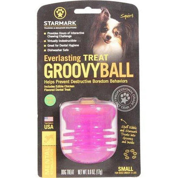 Starmark Everlasting Treat Groovy Ball Dog Toy, Small, Green