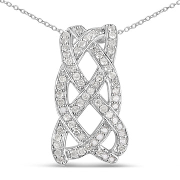0.54 Carat Genuine White Diamond .925 Sterling Silver Pendant