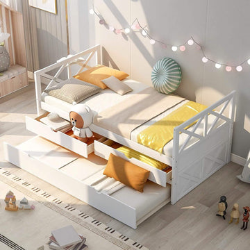 Platform Storage Bed with Trundle