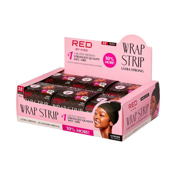 Red by Kiss Wrap Strip, Ultra Strong 2X Longer Stretch, 44 Strips, Black-3.5