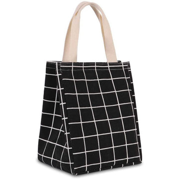 Reusable Lunch Bag Insulated Lunch Box Canvas Fabric with Aluminum Foil
