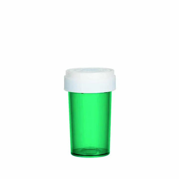 1-Clic Clear Vu Green Plastic Vials 16 Dram 170 Ct