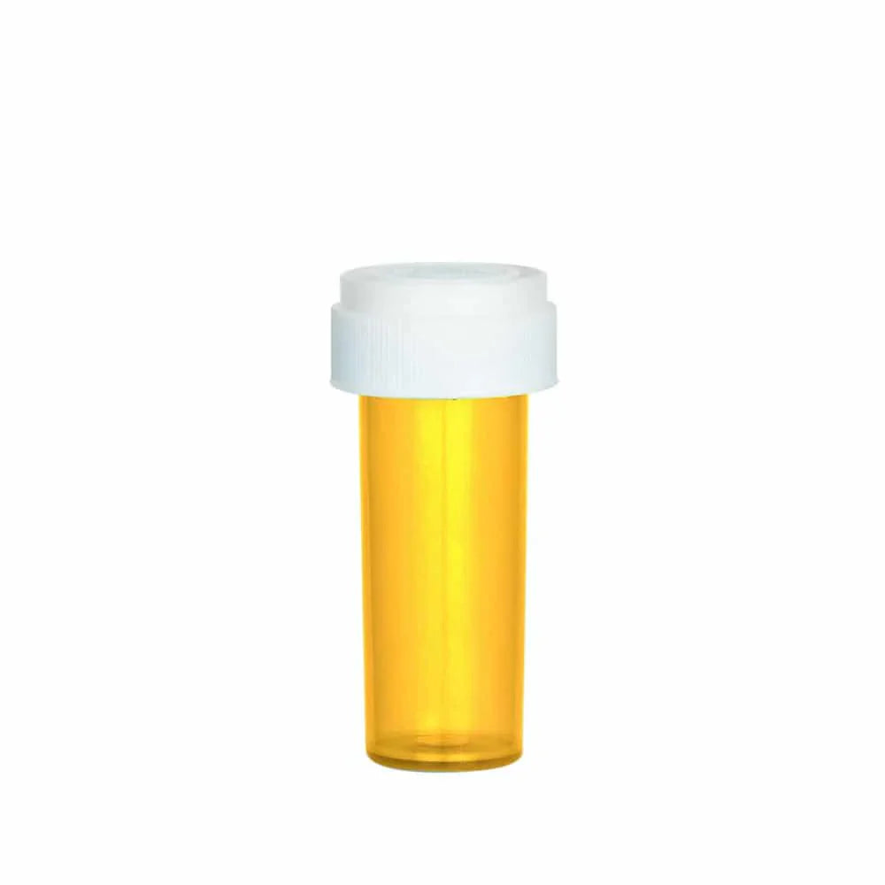 ColorSafe Amber Reversible Cap (RC) Pharmacy Vials, 8 Dram (Case of 400)