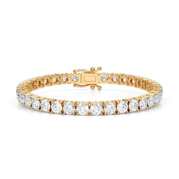 12.50 CTW D VS Round Lab Grown Diamond 7.5" Tennis Bracelet 14k Yellow Gold