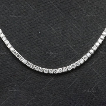 4.3CT Certified Round Lab Grown Diamond 18" Tennis Necklace Solid 14K White Gold