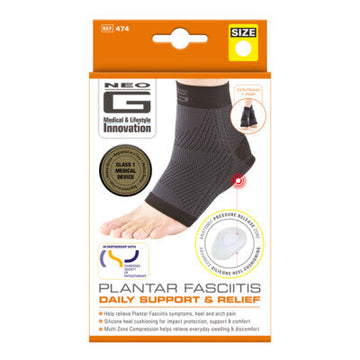 Neo G Plantar Fasciitis Everyday Support (Compression Sock) with Silicone Heel Cushioning – XXL