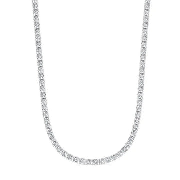 16 CTW Lab Grown Diamond Tennis Necklace – 14kt White Gold, 18’’