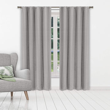 Set of 2: Heavy Solid Textured Blackout Thermal Window Curtain Pair Panel