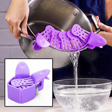 Snapbit Hands-Free Strainer for Pots, Pans & Bowls