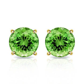 Solid 10K Gold 2.00 CTW Peridot Stud Earrings By MUIBLU Gems