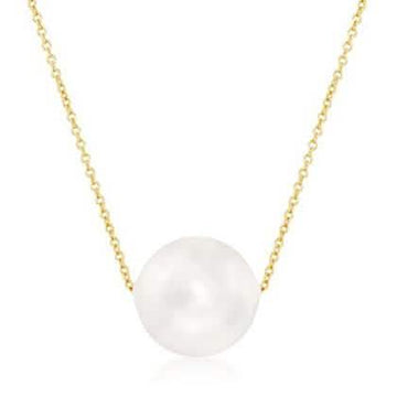 Solid 10K Gold Pearl Necklace