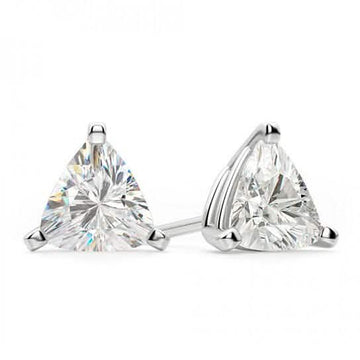 Solid Sterling Silver 6mm Trillion Cut Studs