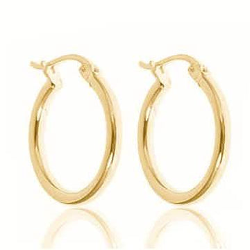 Solid Sterling Silver French Lock Hoops In Gold