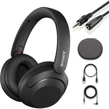 Sony Wireless Noise Cancelling Headphones WH-XB910N Bluetooth Headset + NeeGo 3.5mm Extension (Refurbished)