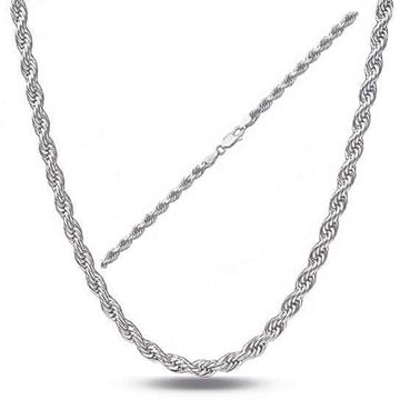 Sterling Silver 1.3mm Rope Twisted Link Chain Necklace