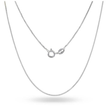 Sterling Silver .8MM Unisex Box Chain Necklace