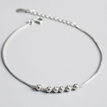 Sterling Silver Bead Ball Charm Bracelet