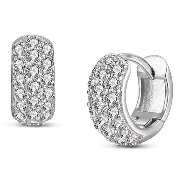 Sterling Silver CZ Hoop Earrings