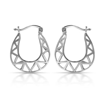 Sterling Silver Fancy Hoop Earrings by Paolo Fortelini