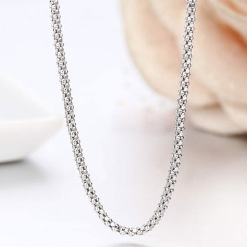 Sterling Silver Italian Popcorn Chain Necklace