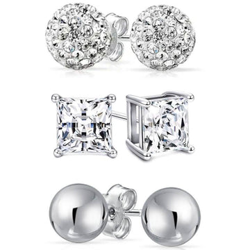 Sterling Silver Love Studs Set