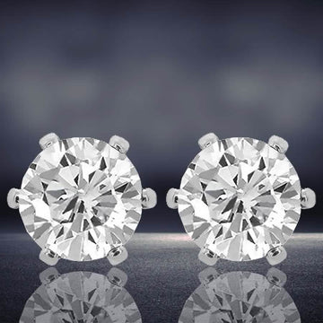 Sterling Silver Plated CZ Stud Earrings