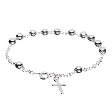 Sterling Silver Rosary Bracelet