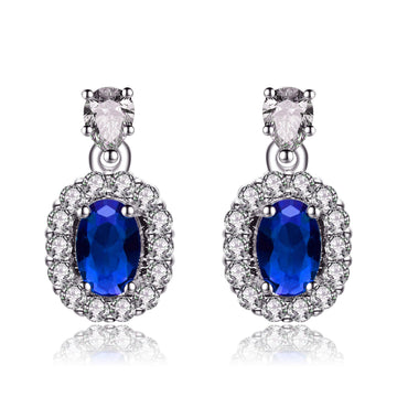 Sterling Silver Simulated Sapphire Earrings