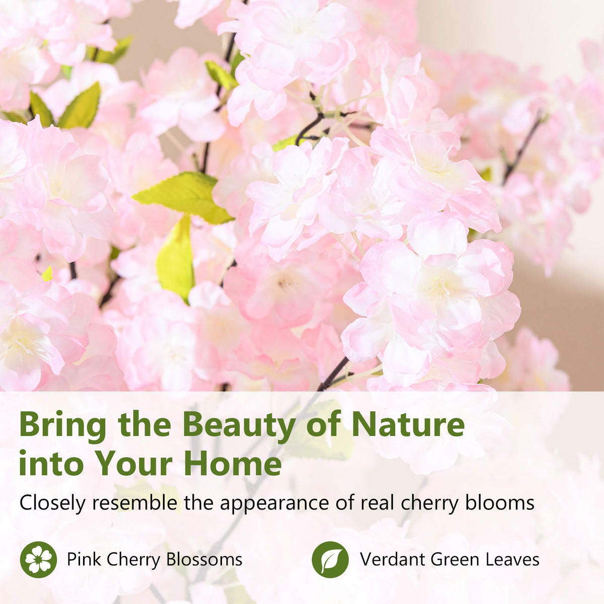 5 FT Tall Artificial Cherry Blossom Tree with Pink Flowers