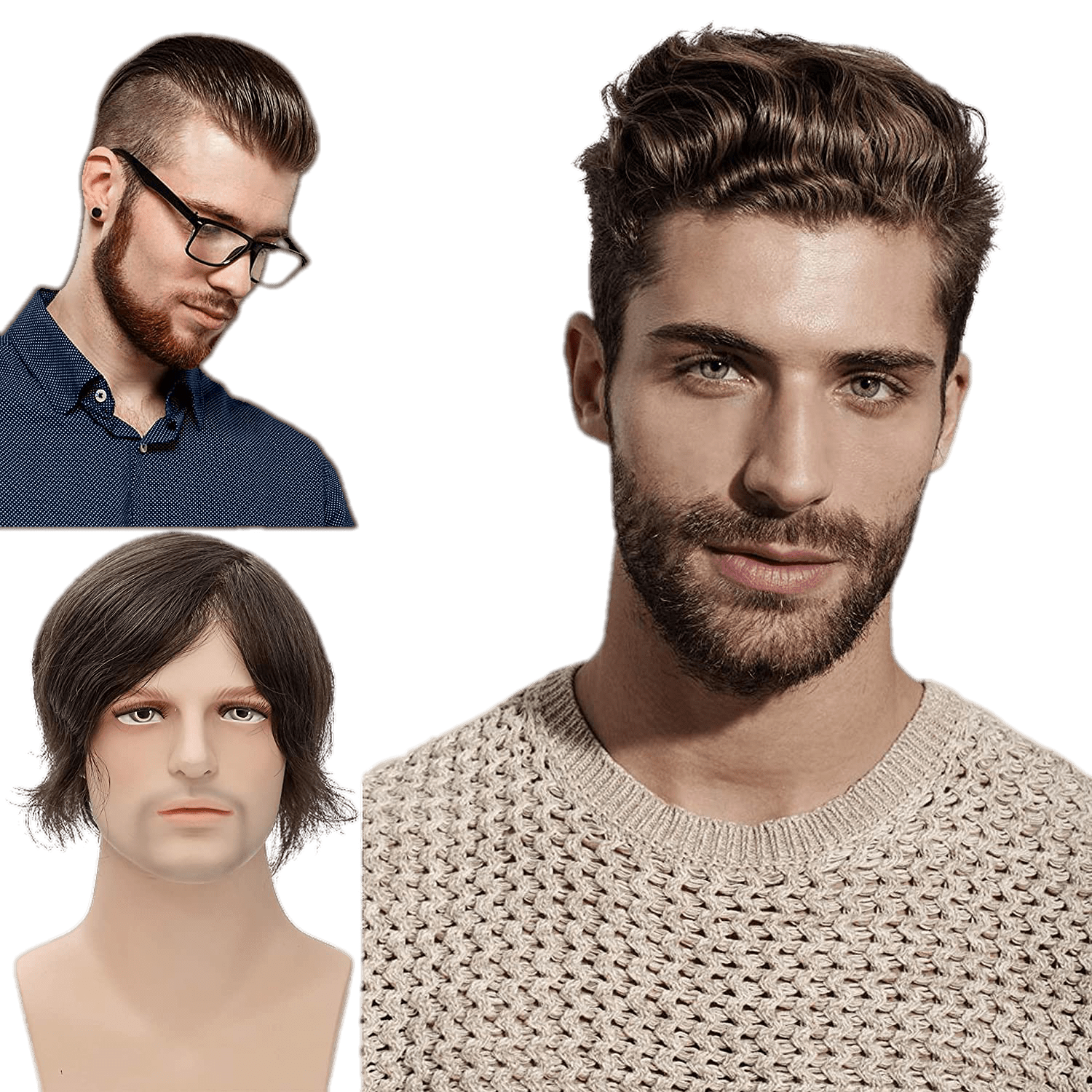 Toupee - 100%Human Hair Full Lace