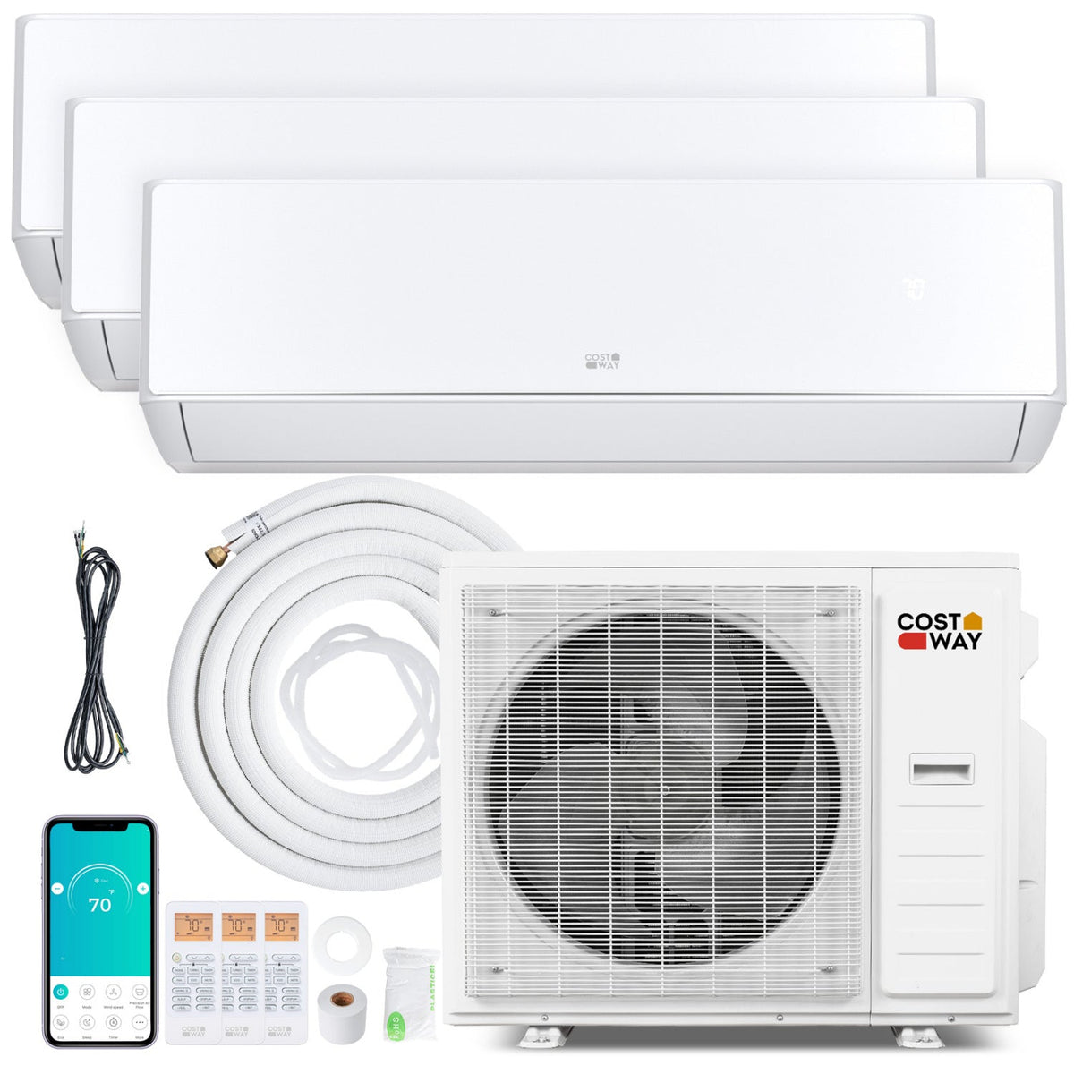 X-Pro 35000 BTU 3 Zone 22.5 SEER2 Mini Split AC with Heat Pump