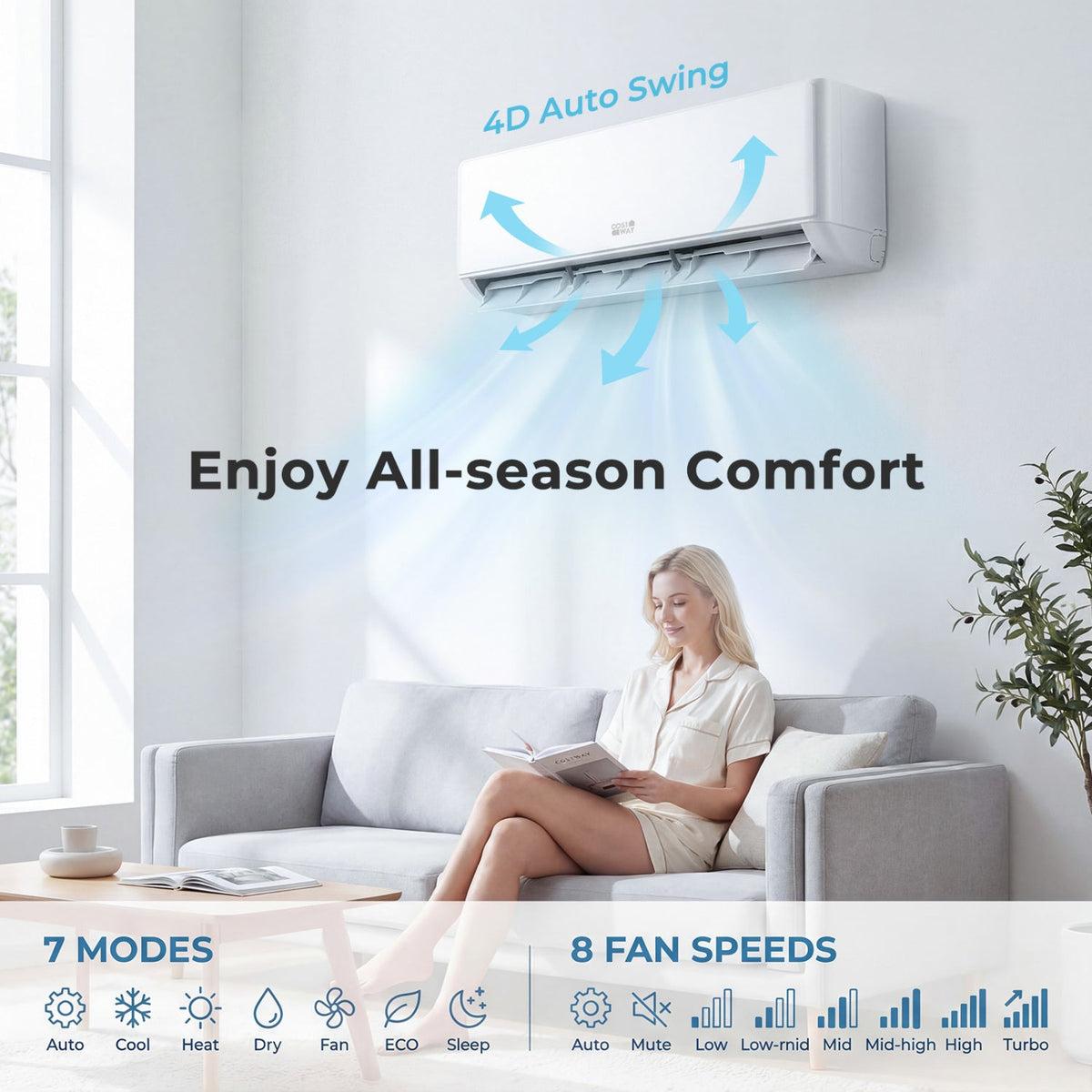 X-Pro 35000 BTU 3 Zone 22.5 SEER2 Mini Split AC with Heat Pump